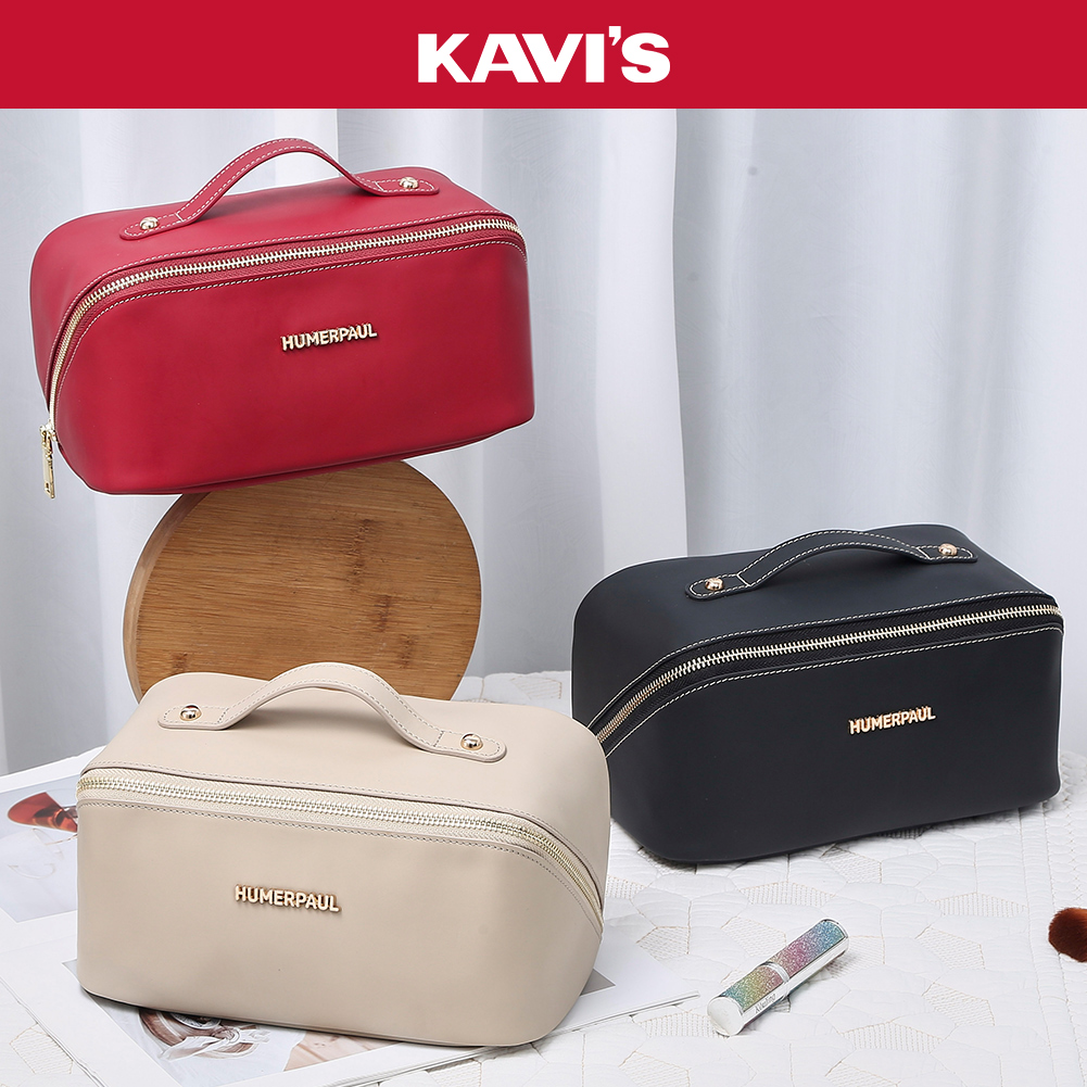 Luxury Bags Consignment - Elegant Luxury Soft Leather Makeup Organizer