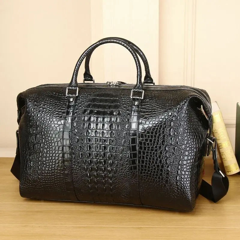 Luxury Bags For Men Brands - 2025 Alligator Pattern Cow Genuine Leather