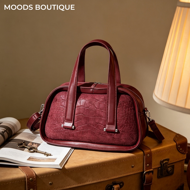 Retro Crocodile Textured Mini  - Luxury Bags Consignment recension och pris